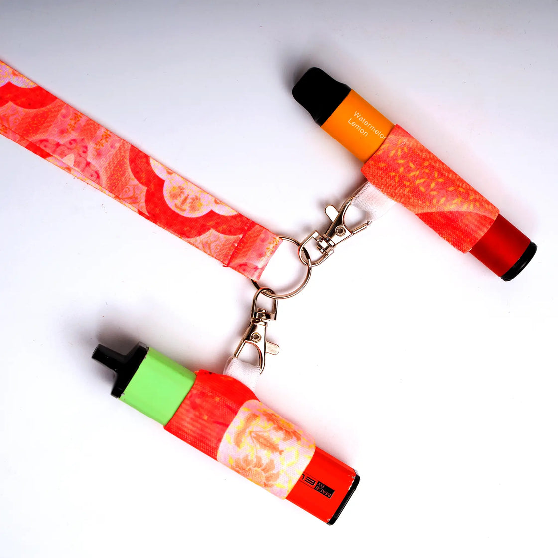 Elastic Smok Vape Holder Red Necklace for Vape Device - 1 Piece Vape Lanyard 2 Pieces of Holders Kit Fit for Multiple Sizes - E-cig Lanyard - Disposable Vape Pen Holder Lanyard